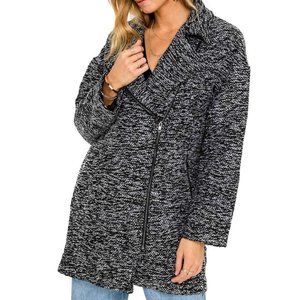 ASTR The Label Oversized Marled Zip Coat Size L